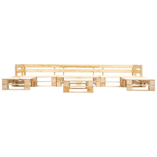 vidaXL Vrtna sedežna garnitura iz palet 6-delna naravni les