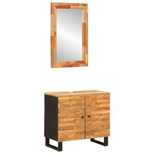 vidaXL Kopalni&scaron;ke postave z vrati 2 pcs Naravna Masiven les manga