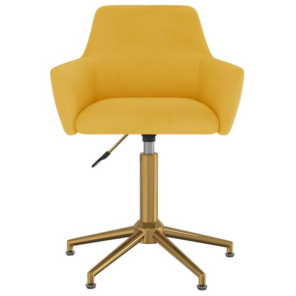 vidaXL Vrtljiv jedilni stol 2 kosa rumen žamet