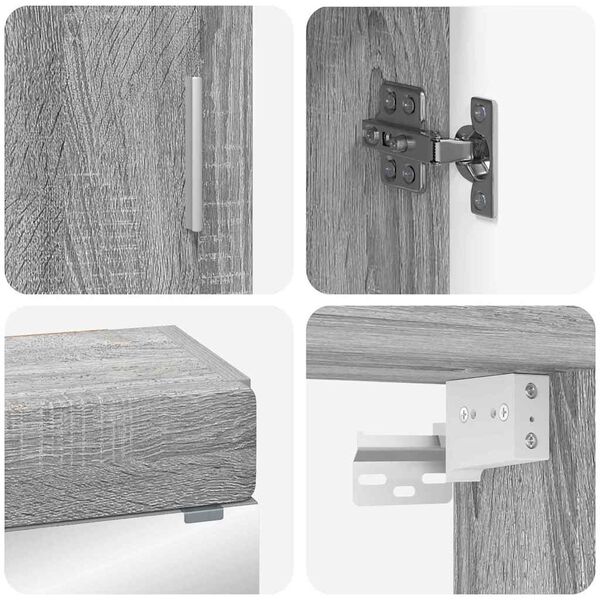 vidaXL Komplet pohi&scaron;tva za kopalnico TULUM Siva Sonoma Konstruiran les