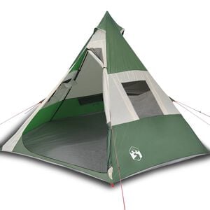 vidaXL &Scaron;otor za kampiranje tipi za 7 oseb zelen vodoodporen