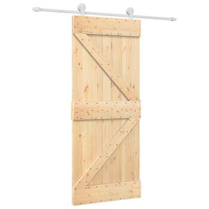 vidaXL Drsna vrata 85 x 210 cm Masiven borov les (neobdelan)