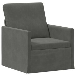 vidaXL Enosobna sofa Temno siva 70 x 81 x 82 cm Žametna tkanina
