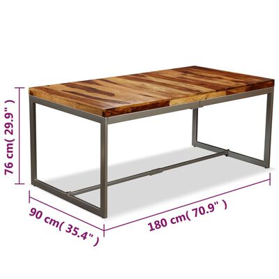 vidaXL Jedilna miza trden palisander in jeklo 180 cm