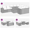 vidaXL Vrtna sedežna garnitura 10-delna z blazinami siv poli ratan