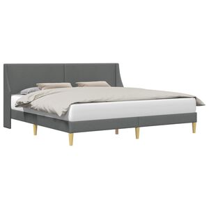 vidaXL Konstrukcija postelje z vzglavjem Temno siva 183 x 213 cm Blago