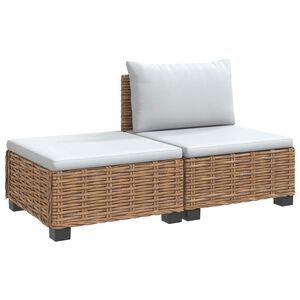 vidaXL 2 kos Ratan Lounge Set s Blazinami GENDT Naravni rattan Naravna