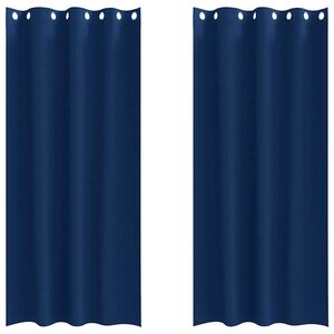 vidaXL Zavese za zatemnitev z obroči 2 pcs Temno modra 225 x 140 cm