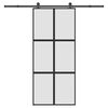 vidaXL Drsna vrata z opremo 90x205 cm kaljeno steklo in aluminij