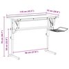 vidaXL Delovna miza bela in siva 110x53x(58-87) cm inžen. les in jeklo