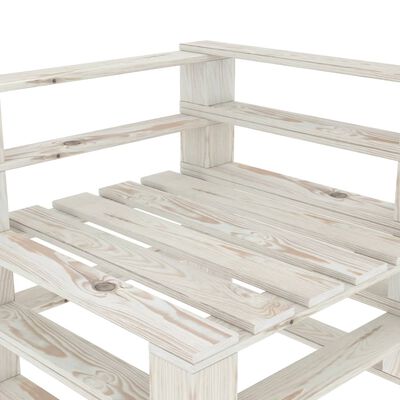 vidaXL Vrtni kavč iz palet bel dvosed lesen