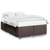vidaXL Posteljni okvir brez vzmetnice temno rjav 140x190 cm blago