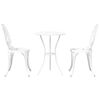 vidaXL Vrtnik Bistro Set 3 pcs Bela Aluminij