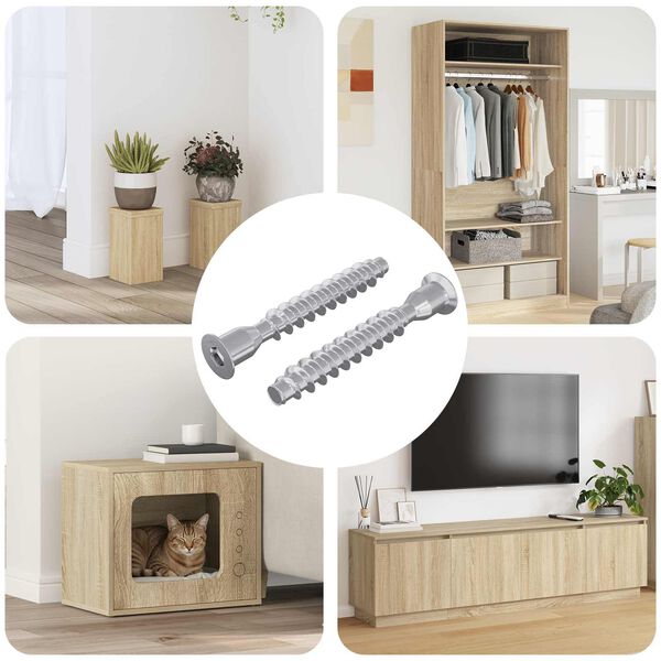 vidaXL Potrdilni vijaki 2 pcs srebrna &Oslash;7 x 50 mm Kovina