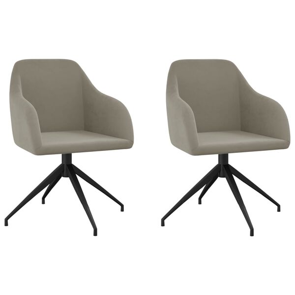 vidaXL Jedilni stoli 2 kosa svetlo siv žamet