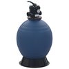 vidaXL Bazenski pe&scaron;čeni filter s 6-pozicijskim ventilom moder 560 mm