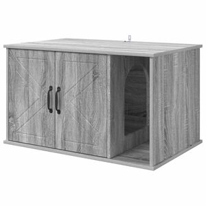 vidaXL Mačja hi&scaron;a Siva Sonoma 85 x 55 x 50,5 cm Inženirski les
