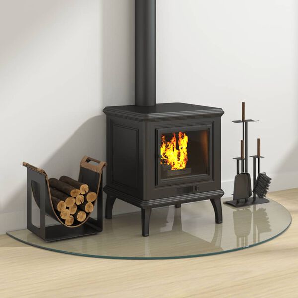 vidaXL Steklena plo&scaron;ča za kamin polkrožna 1200x600 mm