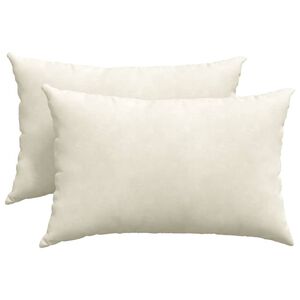 vidaXL Blazine za kavč 2 pcs krema 60 x 40 cm Žametna tkanina