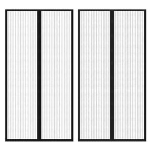 vidaXL Zavesa proti mrčesu, 210 x 100cm, 2 kosa z magnetom, Črne Barve