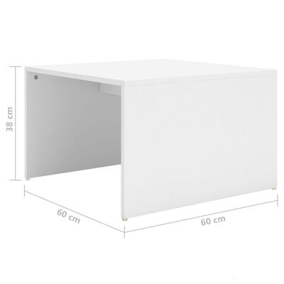 vidaXL Komplet 3 klubskih mizic bel 60x60x38 cm iverna plošča