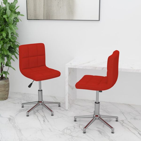 vidaXL Vrtljivi jedilni stoli 2 kosa vinsko rdeče umetno usnje