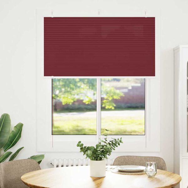 vidaXL Plisirana žaluzija Bordeaux Red 105x100 cm Širina tkanine