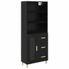 vidaXL Visok predalnik Črna Orehovina 69,5 x 32,5 x 180 cm