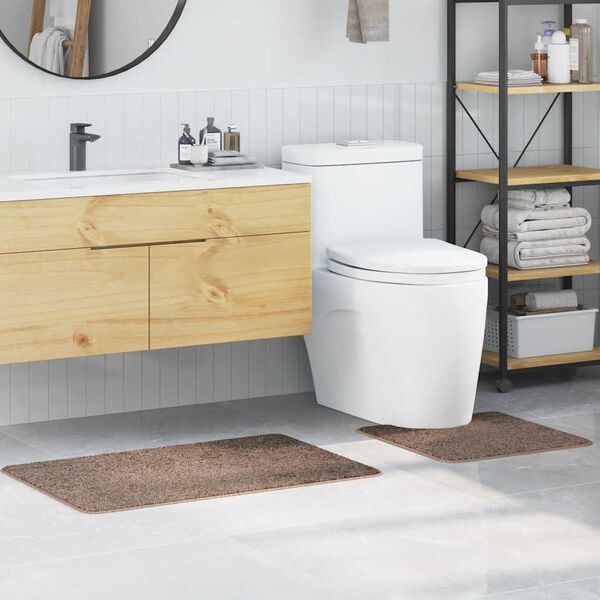 vidaXL Set protidrsnih kopalnih preprog 2 pcs Rjava PP