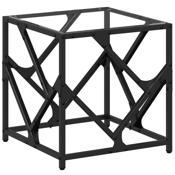 vidaXL Klubska mizica s stekleno površino 40x40x41 cm jeklo