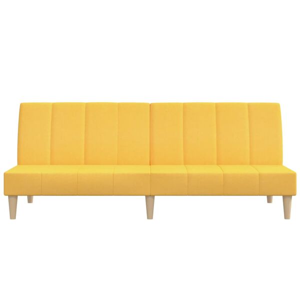 vidaXL Raztegljiv kavč dvosed rumeno blago