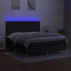 vidaXL Box spring postelja z vzmetnico LED črna 180x200 cm blago