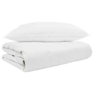 vidaXL Poletna odeja z blazino 2 pcs Bela Perje
