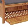 vidaXL Vrtna klop za shranjevanje z blazino 126 cm trden akacijev les