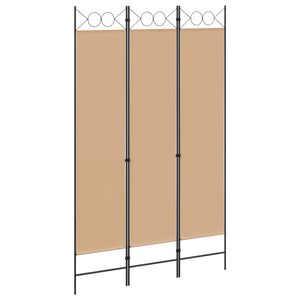 vidaXL 3-panelni pregradni zid Bež 120 x 200 cm Blago