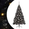 vidaXL Umjetna preddekorirana božićna jelka Črna 180 cm PVC