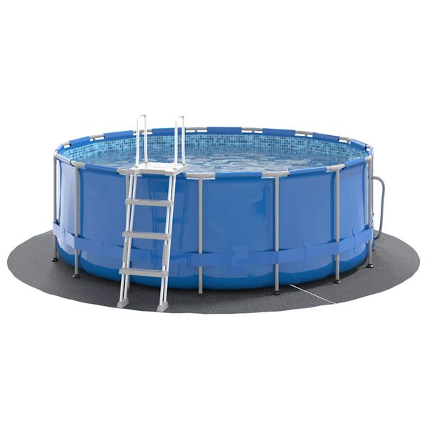 vidaXL Podloga za bazen svetlo siva &Oslash;244 cm poliestrski geotekstil