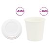 vidaXL Papirnate skodelice za kavo s pokrovčki 1000 kosov 4oz 100ml