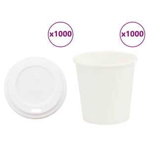vidaXL Papirnate skodelice za kavo s pokrovčki 1000 kosov 4oz 100ml