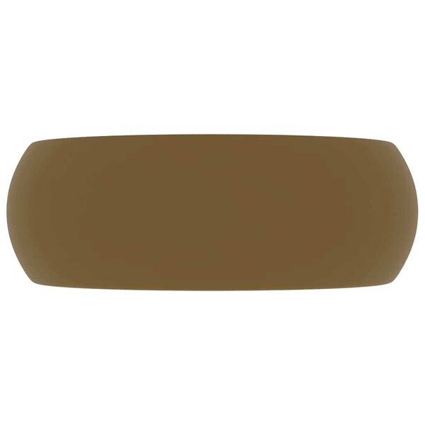 vidaXL Razko&scaron;en umivalnik okrogel mat krem 40x15 cm keramičen