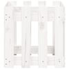 vidaXL Vrtno korito z ograjico belo 40x40x40 cm trdna borovina
