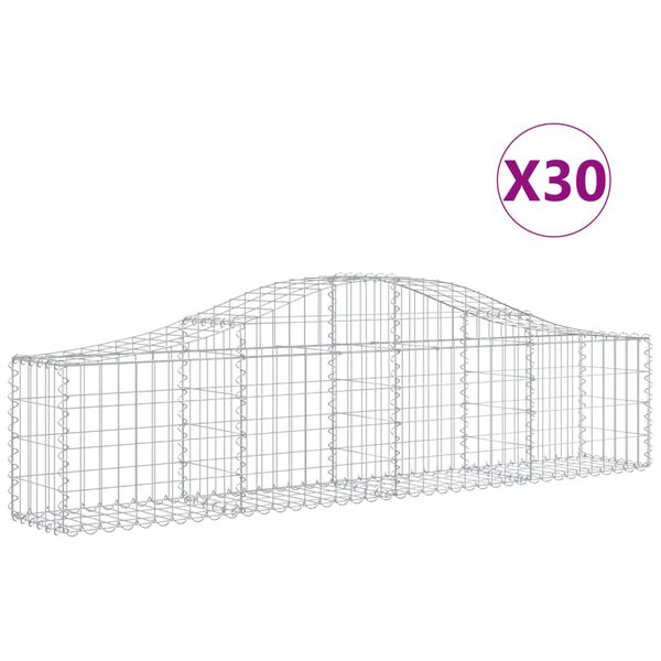 vidaXL Obokane gabion ko&scaron;are 30 kosov 200x30x40/60 cm pocinkano železo