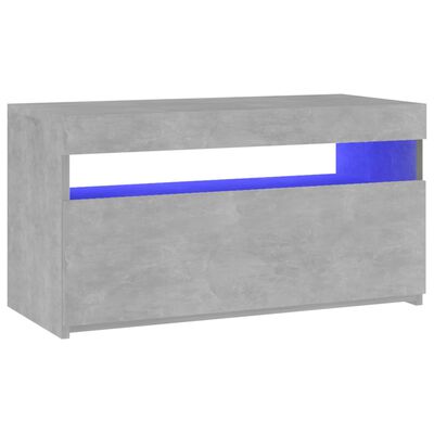 vidaXL TV omarica z LED lučkami betonsko siva 75x35x40 cm