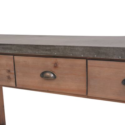 vidaXL Konzolna mizica iz trdnega lesa jelke 122x35x80 cm