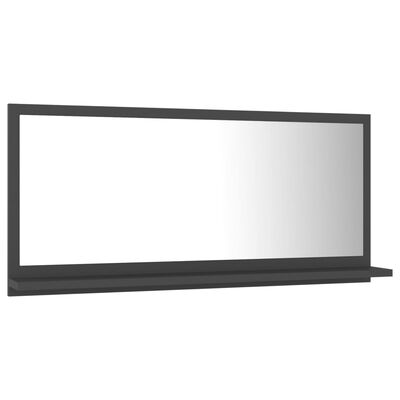 vidaXL Kopalniško ogledalo sivo 80x10,5x37 cm iverna plošča