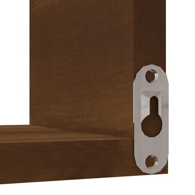 vidaXL Stenska kotna polica rjavi hrast 40x40x50 cm konstruiran les