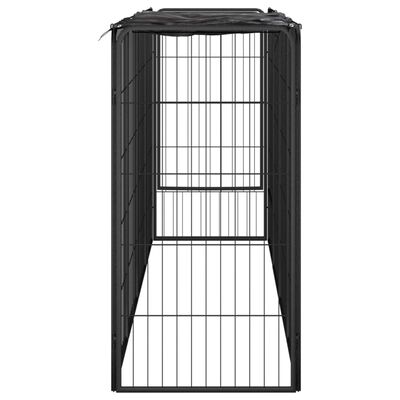 vidaXL Pasja ograda z 10 paneli črna 50x100 cm prašno barvano jeklo