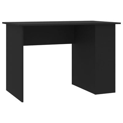vidaXL Pisalna miza črna 110x60x73 cm iverna plošča