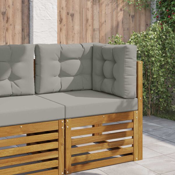 vidaXL Zunanja blazina za kavč 3 pcs Siva Poliester