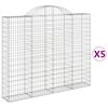 vidaXL Obokane gabion ko&scaron;are 5 kosov 200x30x160/180cm pocinkano železo